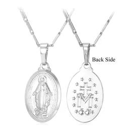 Classic Religious Style Catholic Virgin Mary Pendant Necklace