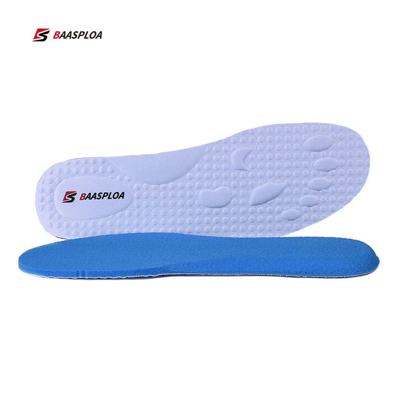 Baasploa ยี่ห้อใหม่ผู้ชาย Insoles ระงับกลิ่นกายลื่น Shock Absorption กีฬารองเท้า Breathable ผู้หญิงกีฬา Insoles