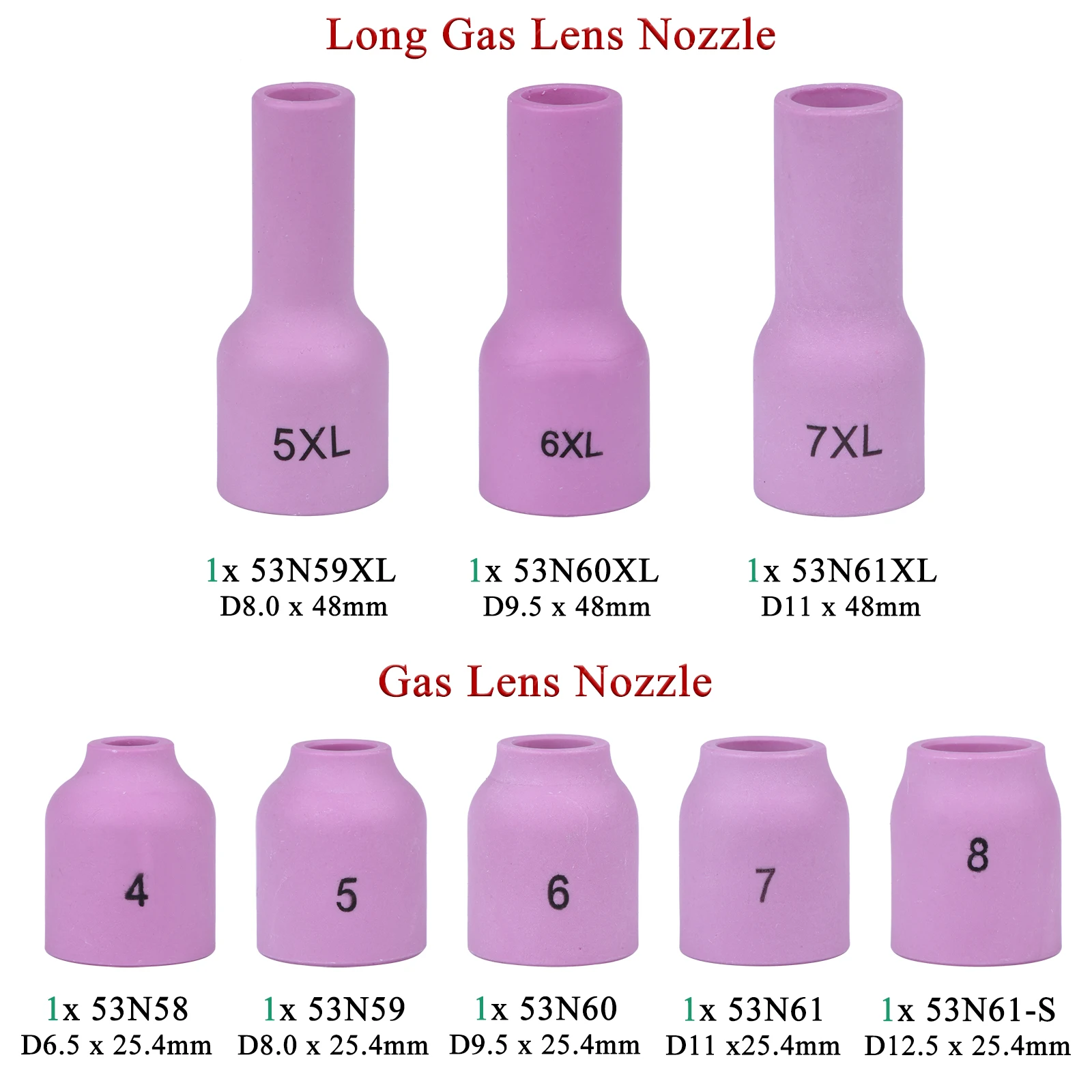 Lentes gás tocha de soldagem tig, 46 unidades, para wp9 wp20 tig, tampa traseira, pinças corpo, kit de peças duráveis, acessórios práticos