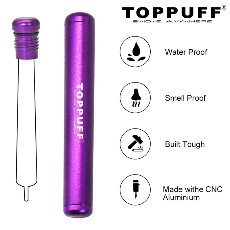 TOPPUFF Aluminum Tube  Container Fashion Mature Roller Cigarette Herb Rolling Manual Stash Jar New Gadgets gadget