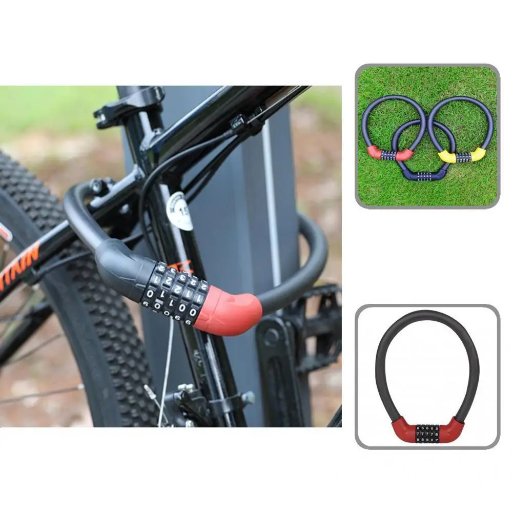 Zinc Alloy  Practical Combination 4 Number Code Bike Lock Anti-saw Security Bike Lock Rust-proof   for Road Bike