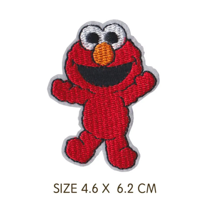 Anime Sesameing Streets Patch COOKIE MONSTER ELMO BIG BIRD Cartoon Bügeln Patches Günstige Gestickte Patches Für Kinder Kleidung