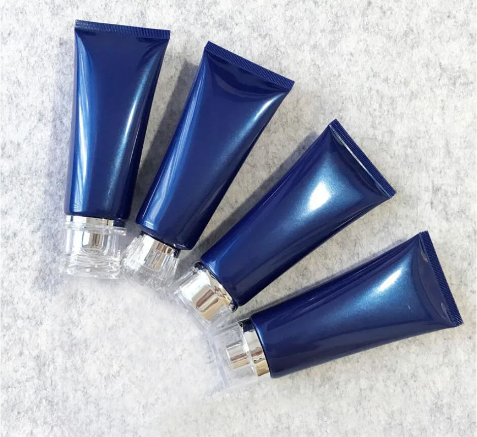 100ml blue soft tube hand cream facial cleaning butter lotion emulsion serum essence medicine  plastic cosmetic hose packing