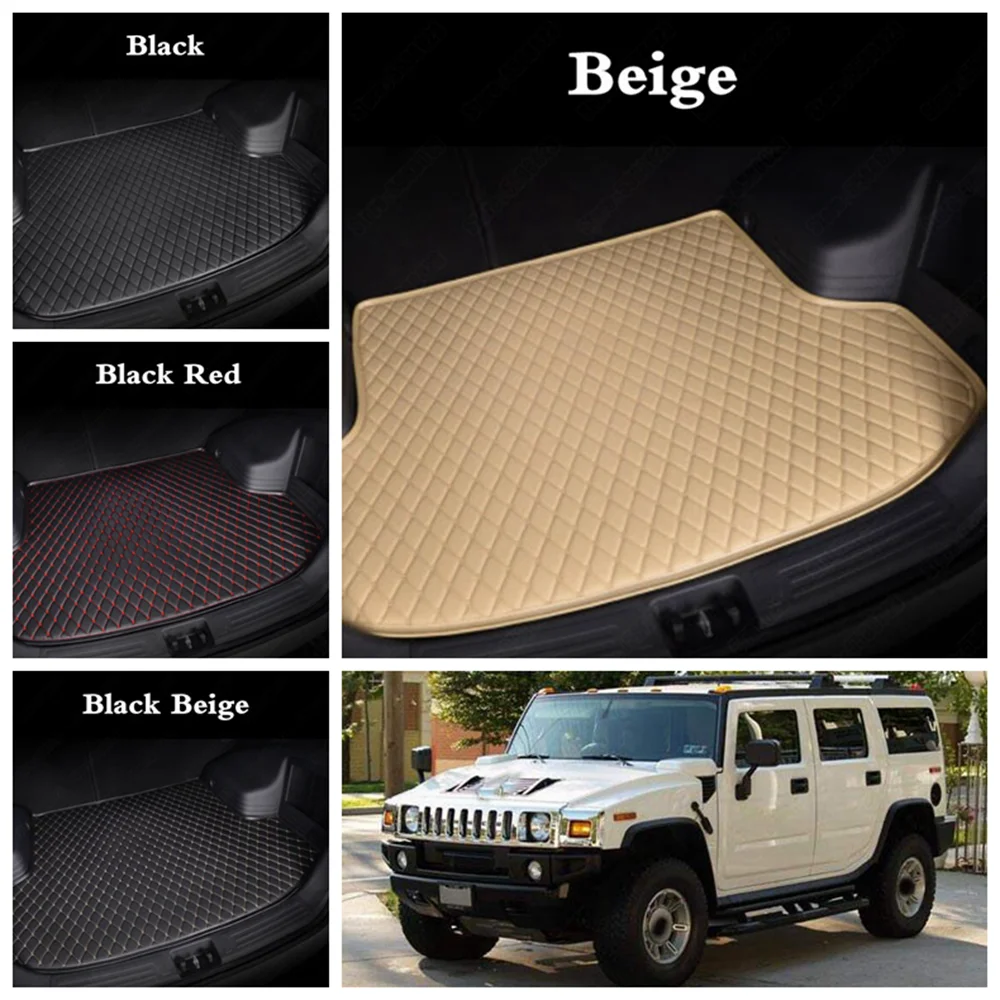 

Car Trunk Mat for Hummer H2 H3 Custom Leather Cargo Boot Liner Carpet Rug Prot Auto Cargo Trunk Floor Mats Protector Liners Pads