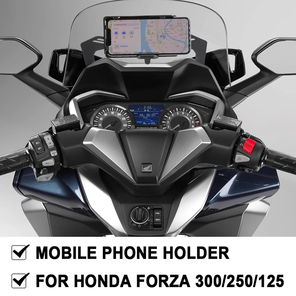 NEW Motorcycle Front Phone Stand Holder GPS Navigaton Plate Bracket For Honda Forza 300 250 125 MF13 Forza300 