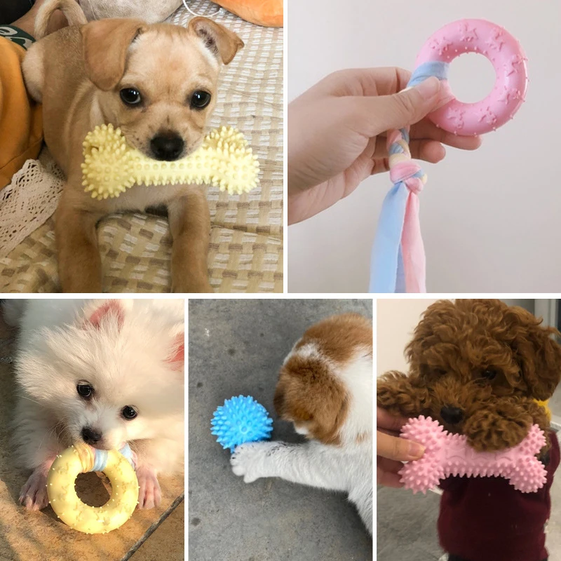 TPR Knot Brinquedos para Cães Pequenos, Resistente a mordida, Limpeza de dentes molares, Suprimentos para treinamento para cães, Acessórios