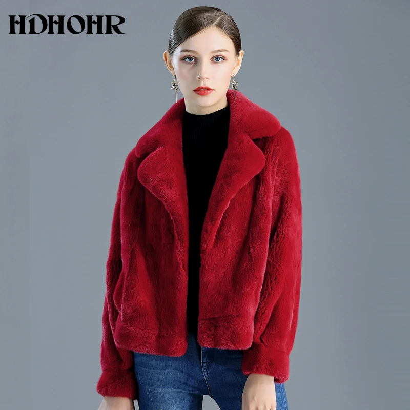 HDHOHR 2022 Mới Thật Tự Nhiên Lông Chồn Áo Khoác Nữ Ngắn Đi Lại-Giải Trí Cao Cấp Rêu Phối Lông Mùa Đông Ấm Thực lông Chồn Áo