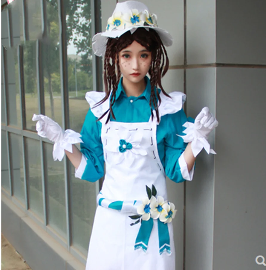 Gardener cos Identity V man woman anime cosplay costume sets Shirt + apron + pants + accessories