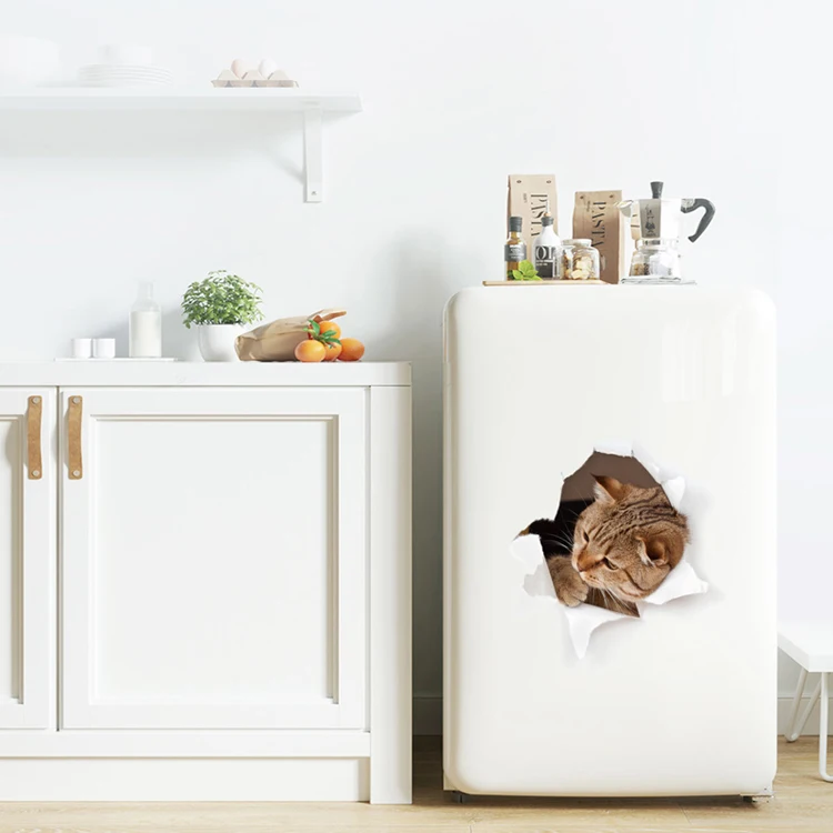 Niedlicher Welpen- und Kätzchen-Wandaufkleber, Badezimmer, Toilette, Schrank, Dekoration, Aufkleber, Raumhintergrund, Tapete, Katzen und Hunde, Heimwandbild – Detail 12