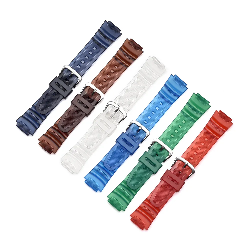 18mm Watch Strap for Casio AQ-S810W/S800W SGW-300H/400H AE-1000W/1200 W-S200H W-735H Men Women Colorful PU Wrist Band Bracelet