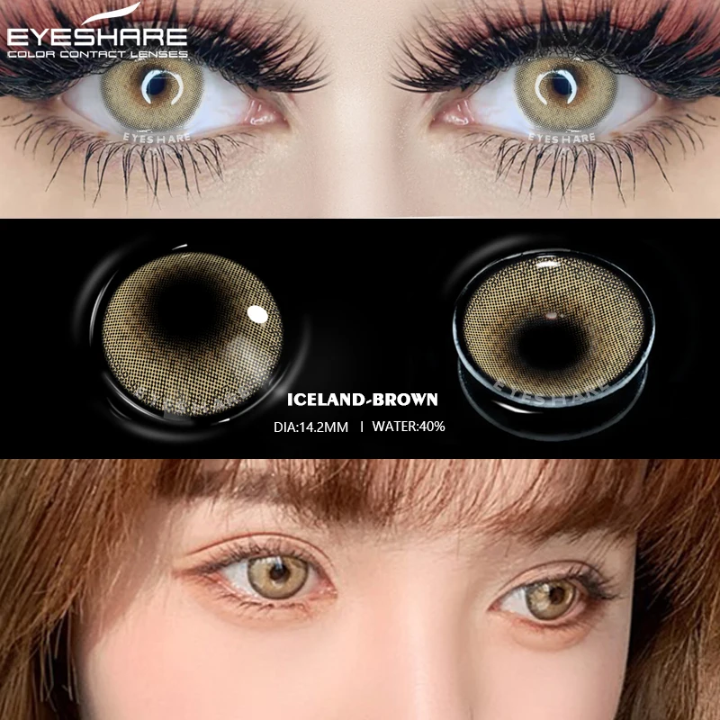 EYESHARE 1 Pair Eye Lenses Iceland Coloured 14.2mm Contact Lenses for Eyes Cosmetic Contact Lens Eye Color Beauty Makeup