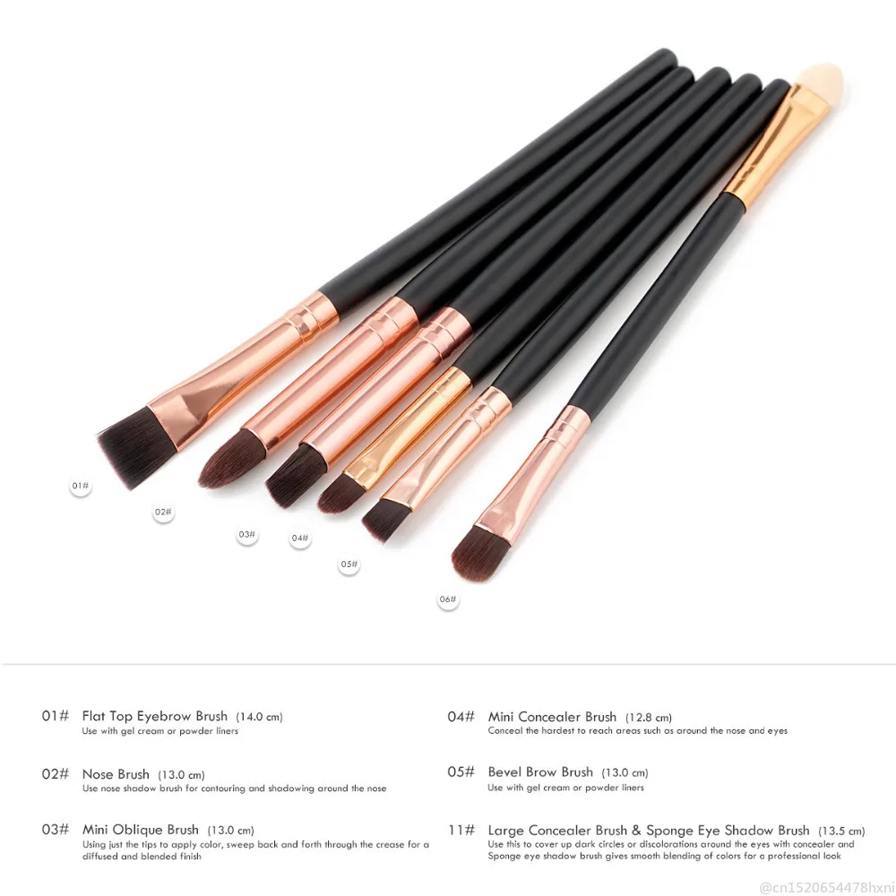 6pcs/set Makeup Brushes Set Professional Eye Makeup Brushes Set Eyeshadow Eyeliner Eyelash Eyebrow Lip Brush Makeup Tool