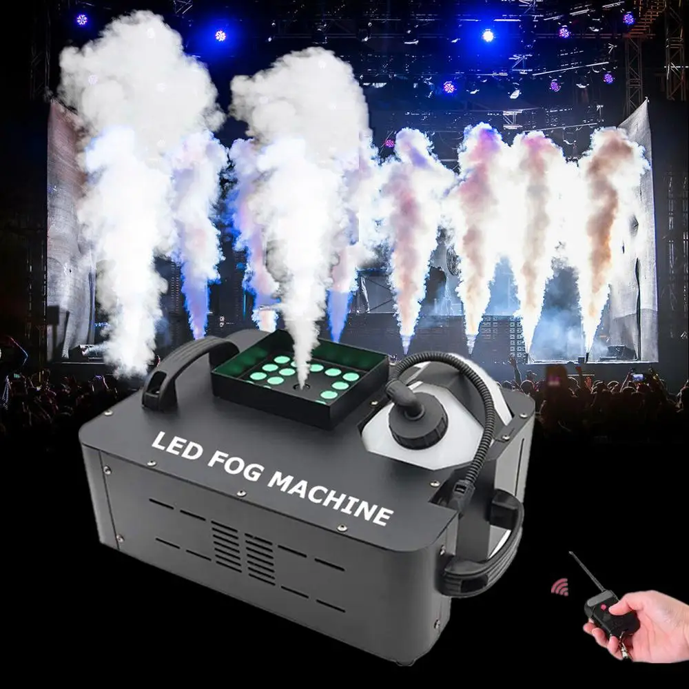 

1500W Stage Fogger With 24x9w Led Lights Dmx512 Upward Spraying Fog Machine For Party Club Disco Dj Bar Nightclub Smoke Machine