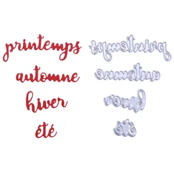 printemps automne hiver été French Word Of Season Die Cuts For Cards Making dies scrapbooking metal cutting dies new 2021