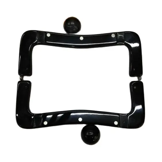 Manufacturers Supply 20x7.5CM Big Ball Clasp Black Acrylic Evening Bag Handle Handbag Accessories Plastic Purse Frame Obag Parts