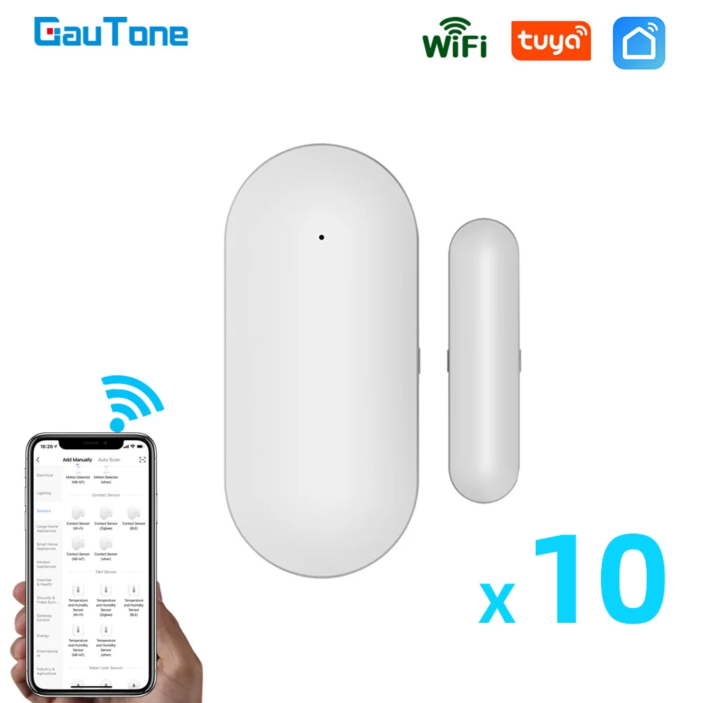 GauTone PB69 TUYA Smart Wifi Door Sensor Home Security Alert Security Alarm Window Detector APP Notification Smart Life