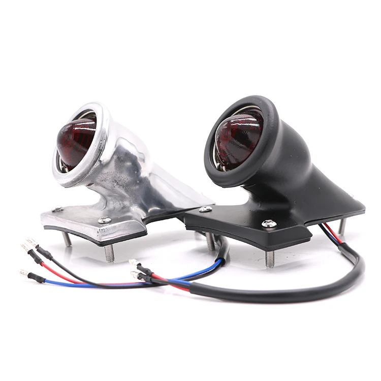 

Motorcycle LED Brake Stop Light Tail Lamp Mount License Plate Light w/Bracket Cruiser Chopper Cafe Racer Old School