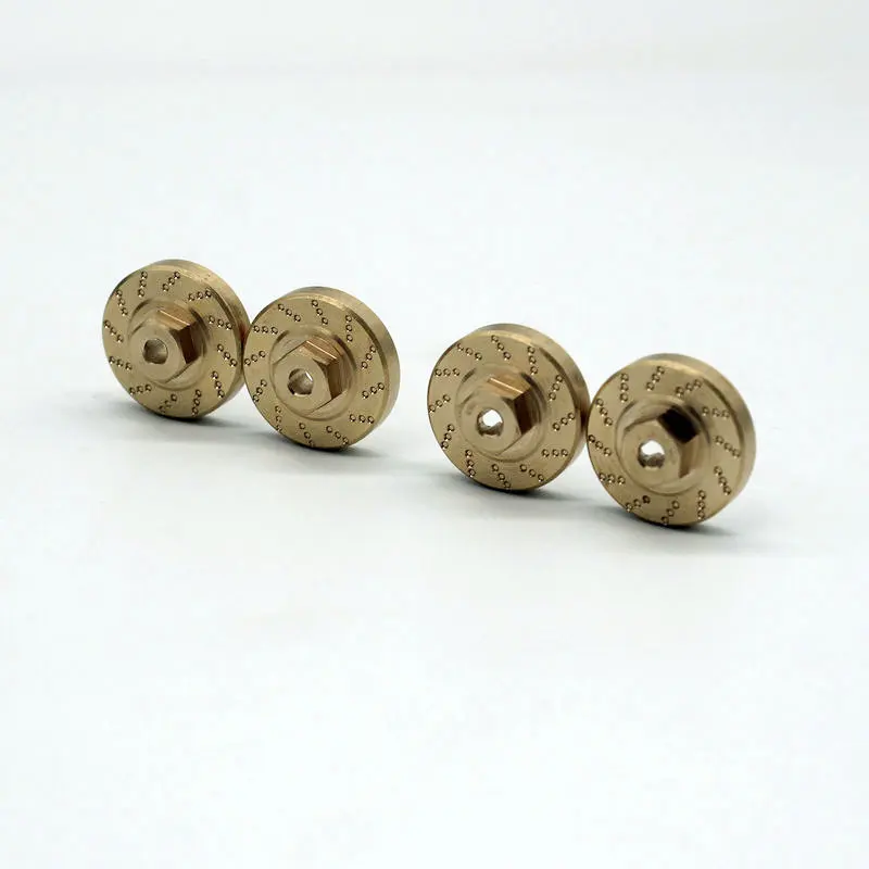 Peso dell'equilibrio dell'adattatore esagonale della ruota d'ottone resistente 4Pcs per gli aggiornamenti assiali SCX24 90081 1/24 parti di automobile del cingolo di RC