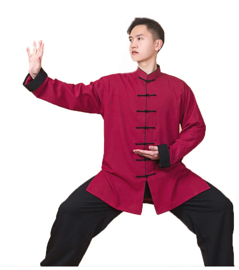 Martial Arts Suit New Style Tai Chi Clothing Female Cotton Linen Linen Tai Chi Practice Clothing Male Chinese Style Long Style