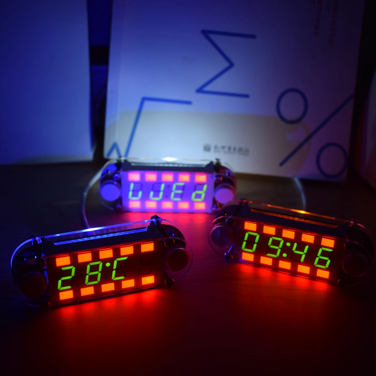 Mini Zwei Farbe Digital Rohr Multifunktionale DIY 4 Digit LED Elektronische Uhr Kit