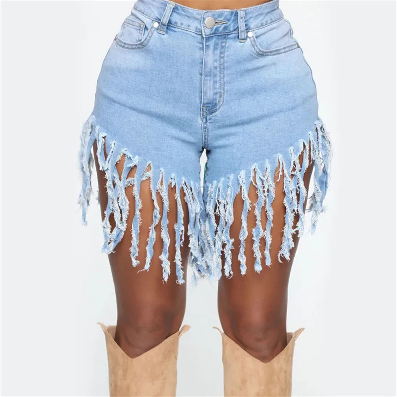 Trendy woman summer tassel denim shorts fashion high waist skinny jeans shorts Plus size S-3XL 2020 new arrival