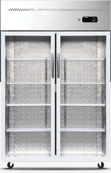 1350L commercial glass freezer cold storage 6 doors Upright Refrigerator kitchen freezer