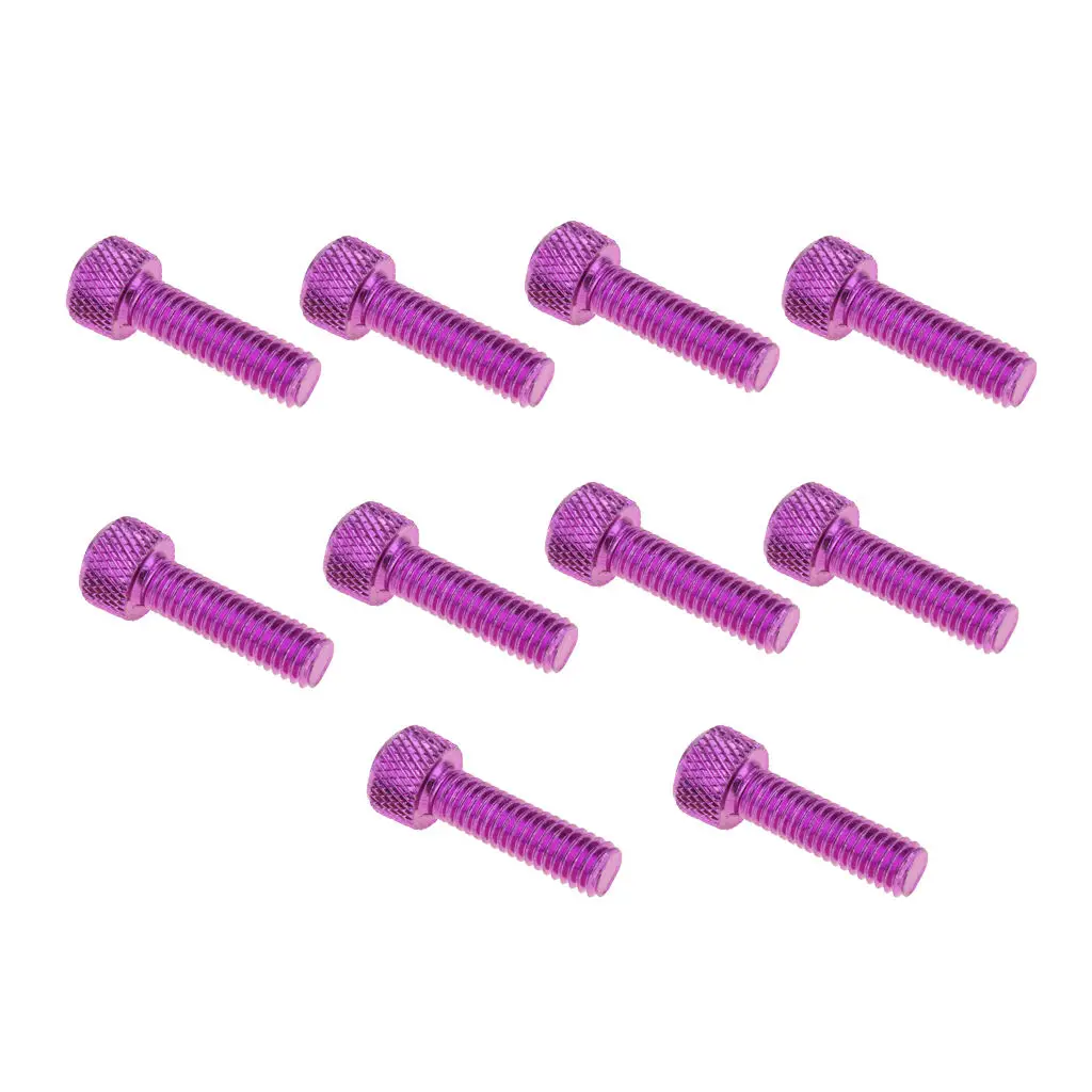 10pcs M6x20mm Aluminum Hex Socket  Screws Head Key Bolt Purple Motorcycle Car Accessories