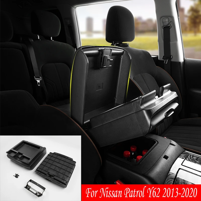 Heighten Central Armrest Box For Nissan Patrol Y62 Armada 2013-2020 Central Control Storage Box Car Accessories