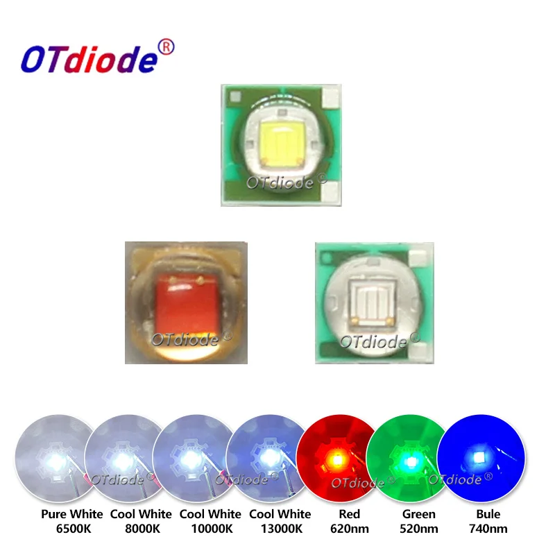 10-50 sztuk 1W 3W 3535 XPE LED High Powr LED Biały Czerwony Zielony Niebieski 3535 LED Chip Beads do latarki Biycle Light Car Light