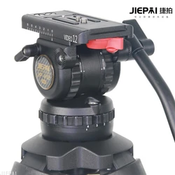 Jiepai V12 Pro Fluid Head 100mm Bowl 12KG Professional  Video Camera Tripod Head with Pan Bar for ENG film camera VS TERIS V12