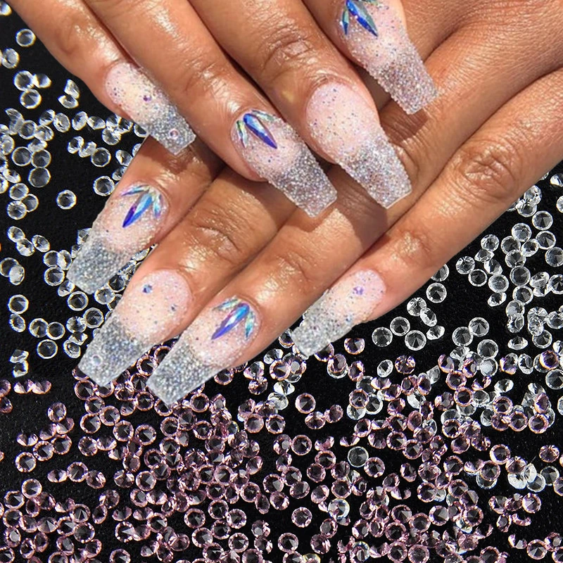 Nail Art Rhinestone Small Mini Nail Micro Diamond Flash Crystal Sand Nail Jewelry Extension DIY Nail  Decorations 1000pcs