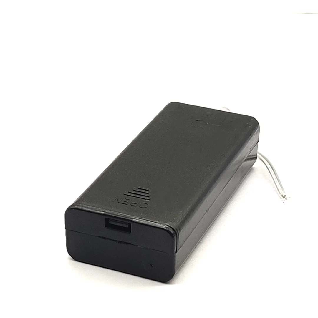 2 AA 3V Battery Box AA Battery Holder With Switch New 2AA Battery Case With Cover Toy Accessories Model Parts Black