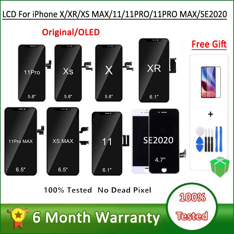 Original OLED LCD For iPhone X XR XS Max Display Good 3D Touch Wholesale Price SE2020 SE2 Display For iPhone 11 11Pro Screens