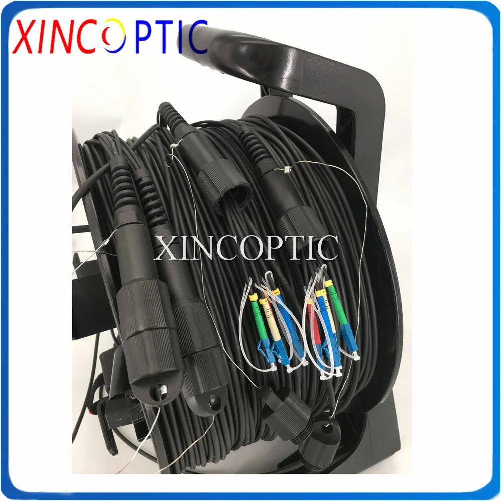 

8F 100M Single Mode Armored Fiber Patch Cord 8C 100M SM G657A LSZH/TPU Jacket PDLC SC FC ST 8Fiber Jumper Cable with PCD235 Reel