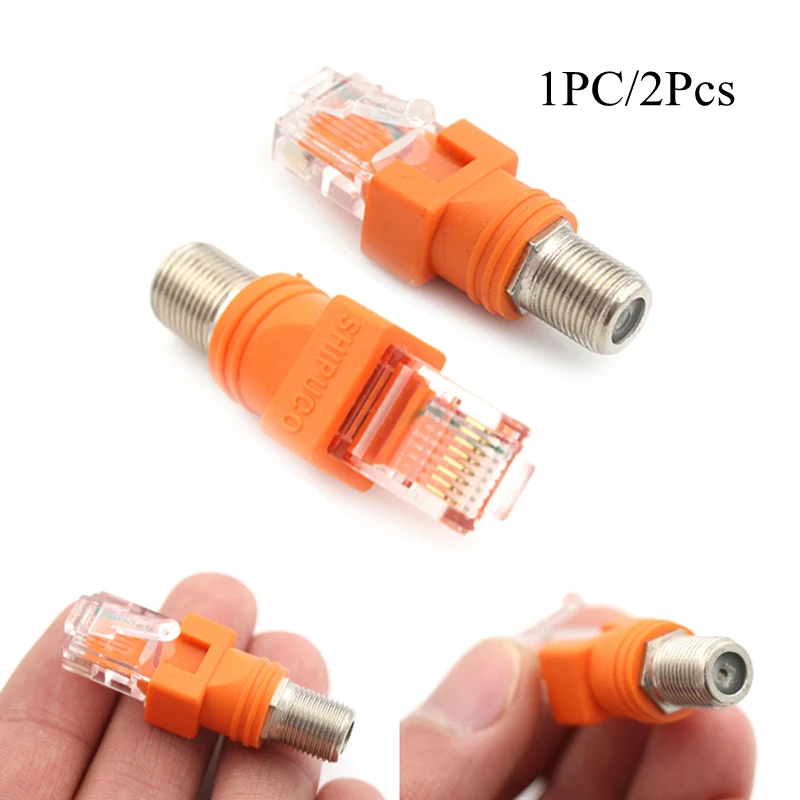 1PC/2Pcs connettore tipo F RF femmina a RJ45 maschio adattatore coassiale accoppiatore adattatore coassiale RJ45 a connettori RF all'ingrosso