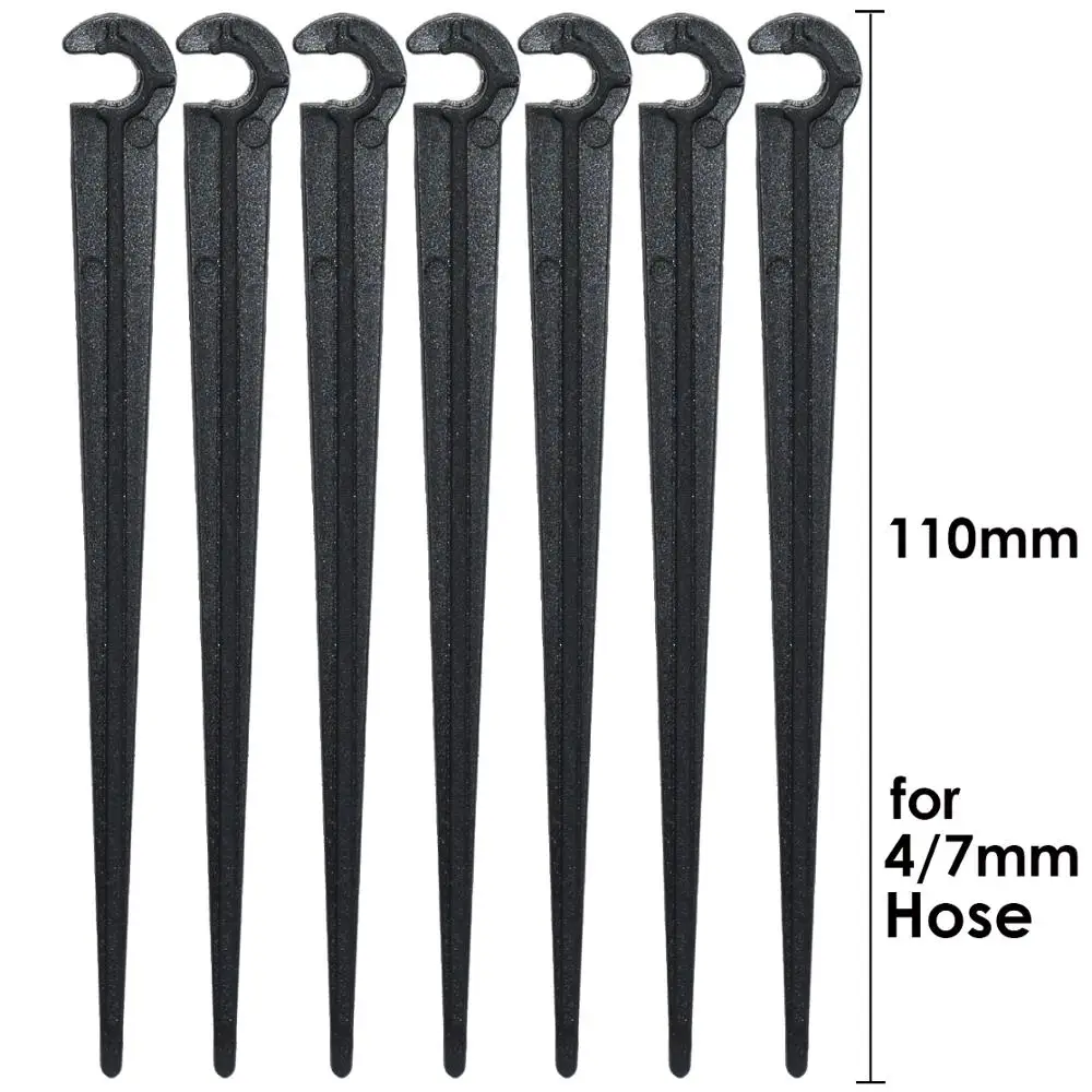 50PCS Durable 1/4\'\' C-type Hook Fixed Stem Support Holder Stakes for 4/7mm Hose Drip Irrigation Fitting Watering Dripper Emitter