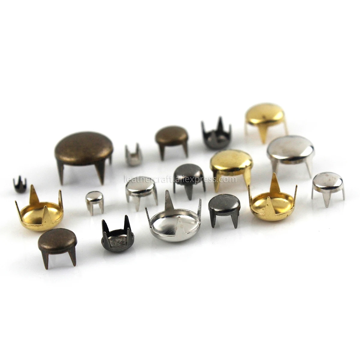100sets Metal Round Cap Claw Rivets Studs Leather Craft Bag Belt Garment Shoes Collar Decor Accessories 13 Sizes