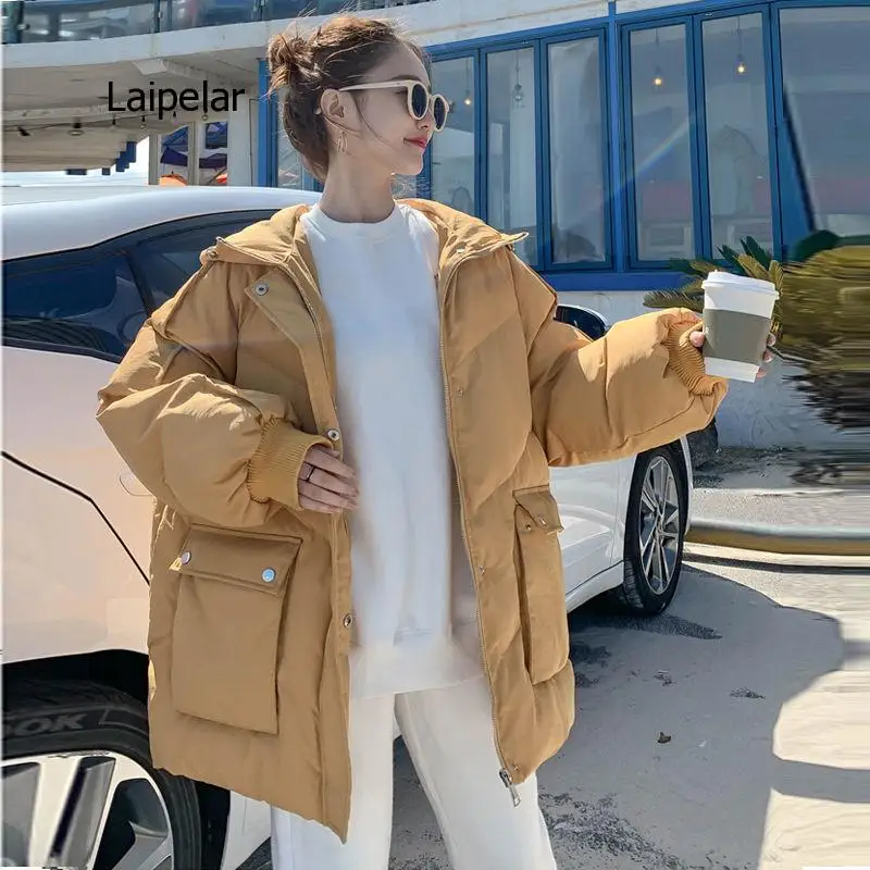 New Warm Woman Jacket Winter Loose Down Jacket Parkas Women Short Cotton Coats Female Korean Hooded Cotton Padded Coat Outwear