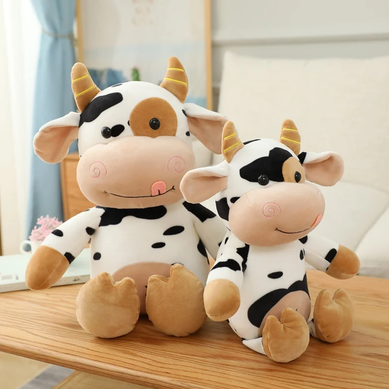 

2021 Hot New Plush Cow Toy Cute Cattle Plush Stuffed Animals Cattle Soft Doll Kids Toys Kawaii Birthday Gift for Children