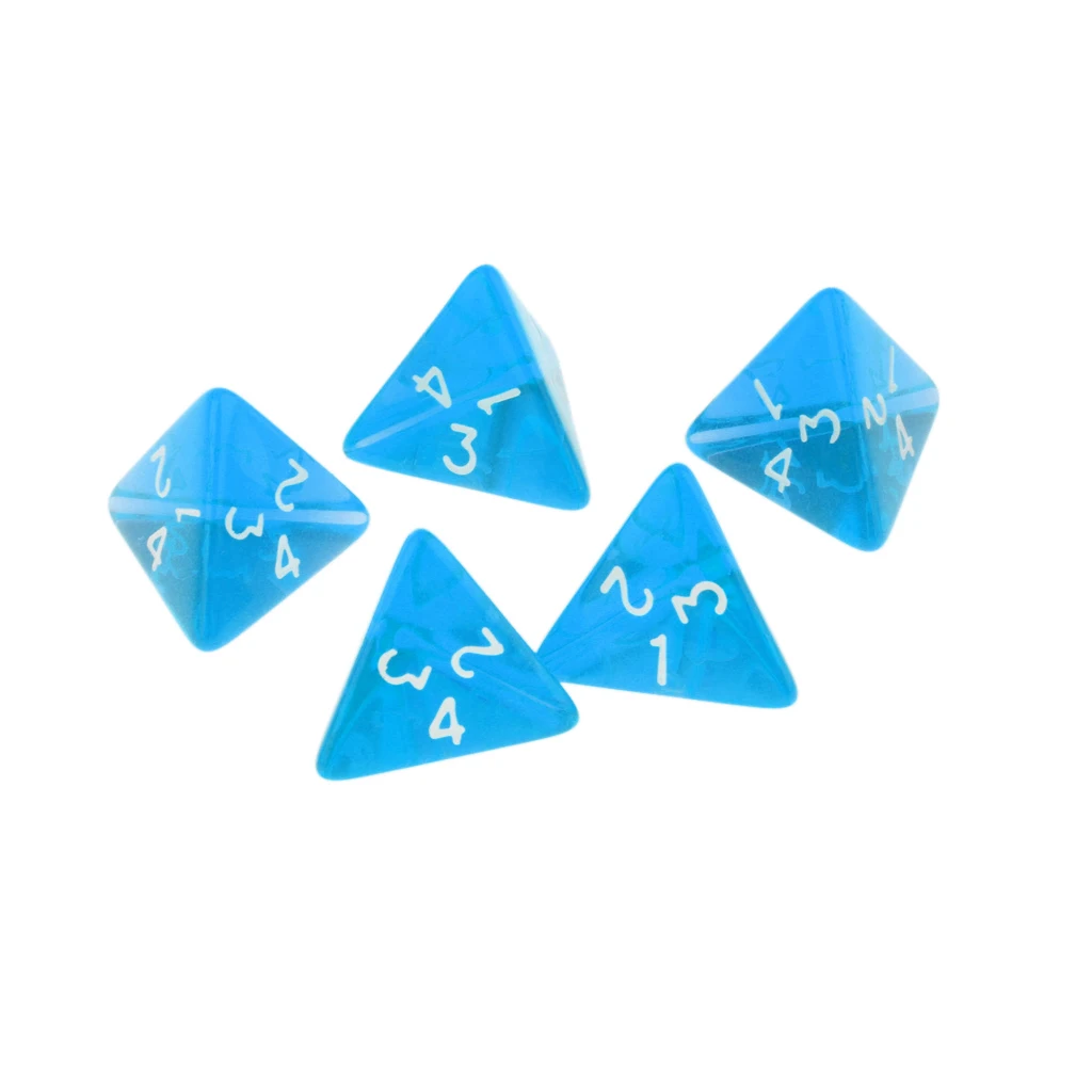 5pcs 4 Sided D4 Dice for Playing TRPG Dungeons and Dragons D&D RPG Board Game Favours and Math Teaching Lovers