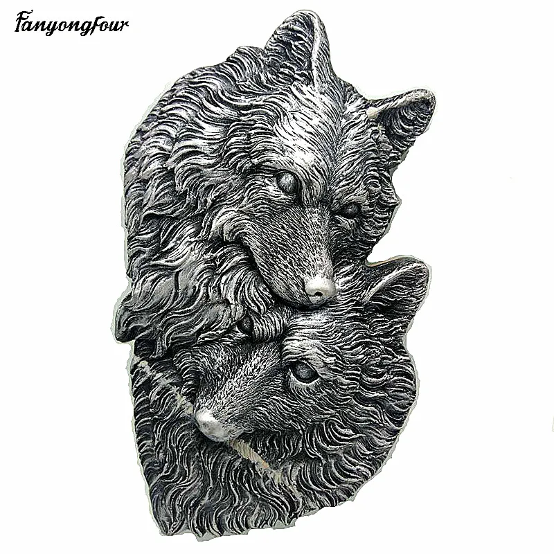 

Double wolf head silicone mold interior wall decoration diy concrete plaster making mold household tool