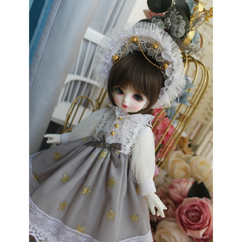 

1/6 1/4 1/3 BJD doll dress gray color dress + hair decoration for 1/6 1/4 1/3 BJD Blyth doll dress doll accessories BJD dress