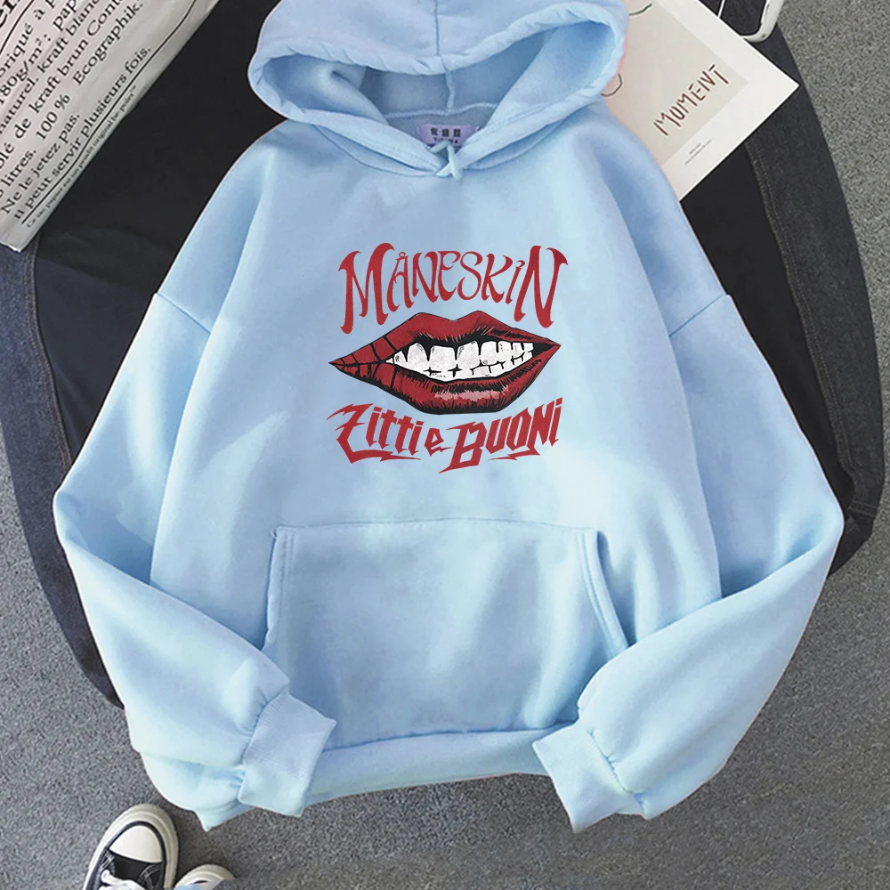 Maneskin hoodies moletom com capuz cantor italiano harajuku masculino fino moletom streetwear casual feminino pullovers de grandes dimensões