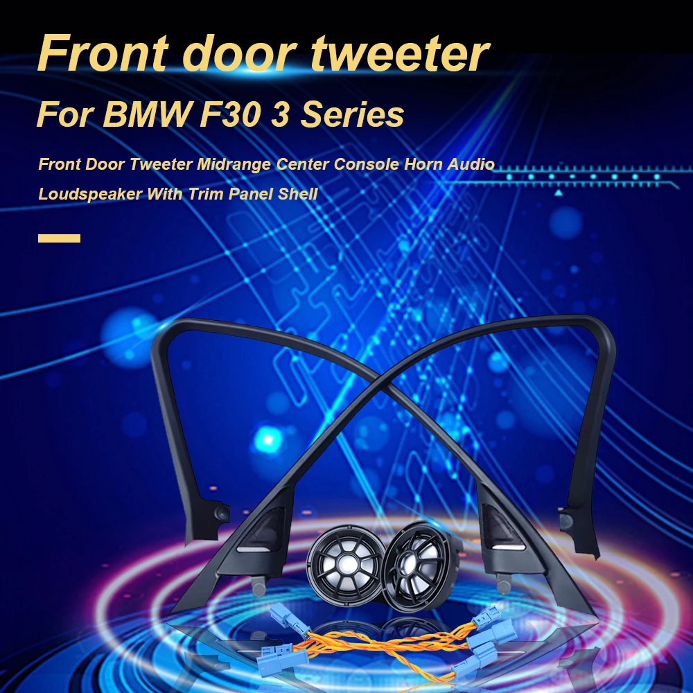 Tweeter Cover Frame With Wire Kit For Bmw F30 3 Series Front Door Speakers Audio High Frequency Loudspeaker Hron Twiiter Trumpet