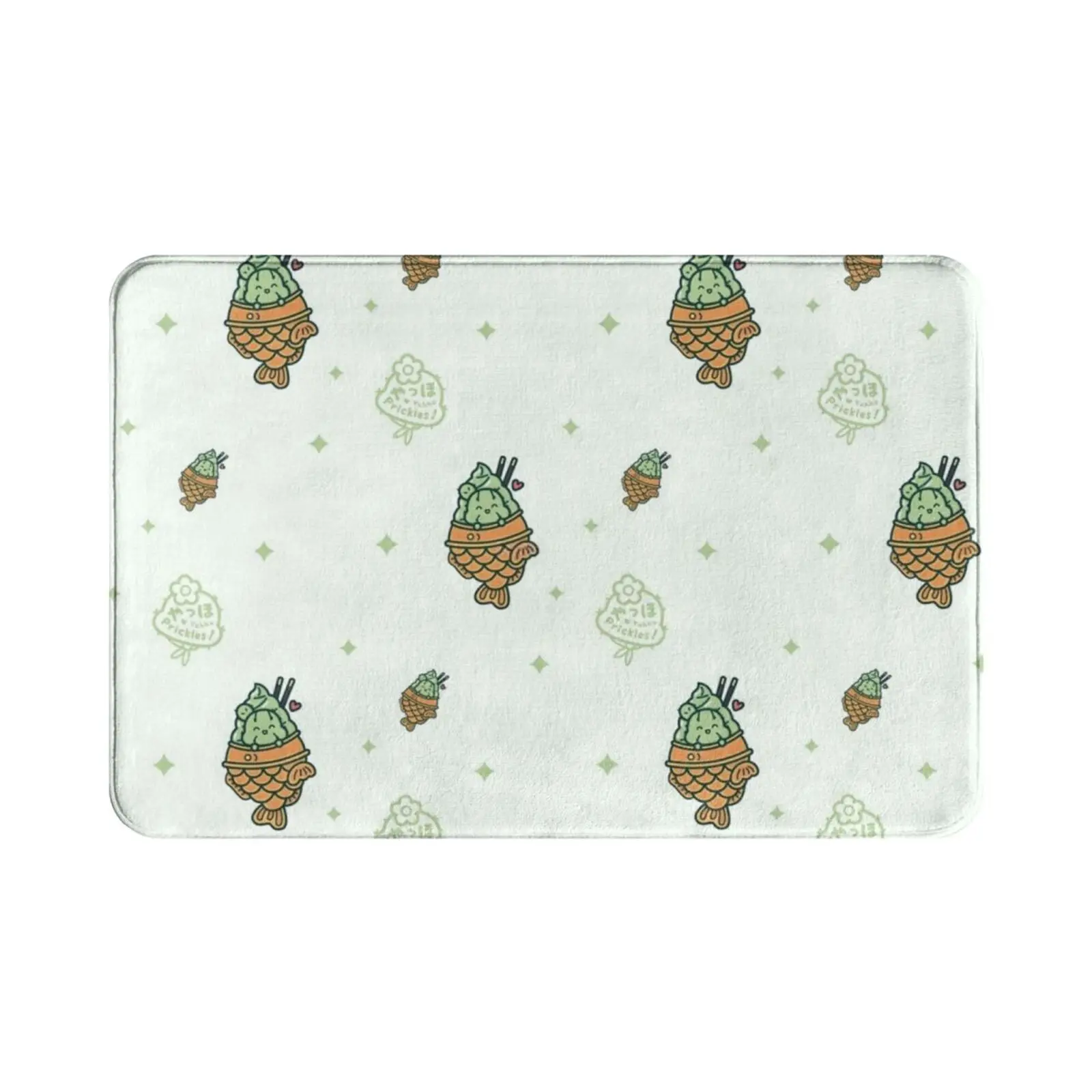 Matcha Taiyaki By Yahho Prickles! Carpet Mat Rug Cushion Soft Non-Slip Yahho Prickles Cactus Cute Kawaii Adorable Vector