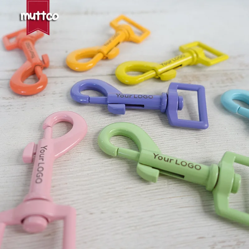 50pcs/lot Engraved  colourful buckle, We provide laser engraving service customize LOGO 20mm dog clip hook 7 colors