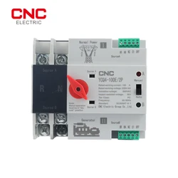 CNC Din Rail 2P ATS Dual Power Automatic Transfer Switch Electrical Selector Switches Uninterrupted Power 63A 100A
