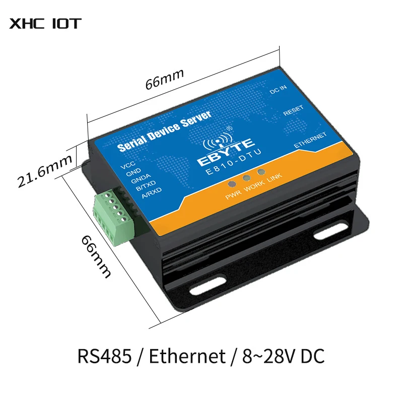 ワイヤレストランシーバモデム、イーサネットrj45からrs485シリアルポートサーバー、全二重モジュール、E810-DTU、v2.0、tcp、udp、100m