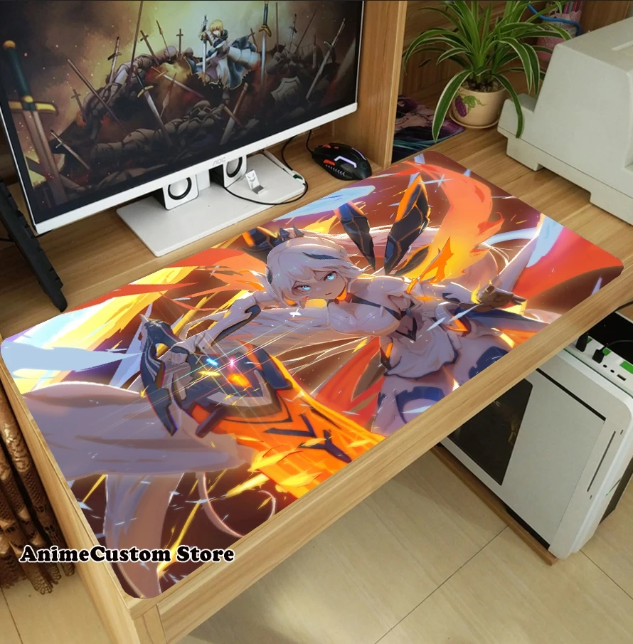 Anime Honkai Impact 3 Kiana Kaslana Large Thicken Mouse Pad Laptop Mice Mat Tabletop Keyboard Mat Anti-Slip Playmat Gift