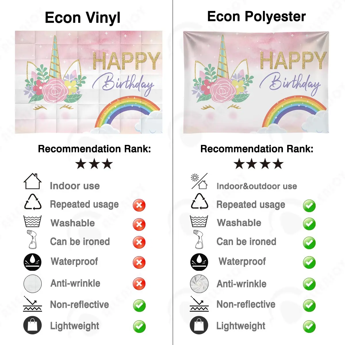 Allenjoy-Fondo para fotografía de recién nacidos, dibujos animados, arcoíris, estrellas, unicornio, fiesta de cumpleaños para niños, papel tapiz de vinilo econ